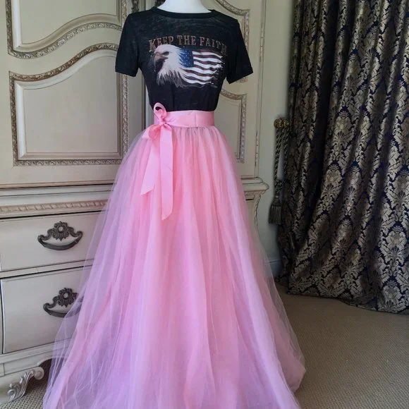 Women Plus Size Long Maxi A-Line Tutu Tulle Skirt *Altered - Picture 3 of 6